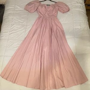 Vintage Pink Princess Puff Sleeve Dress